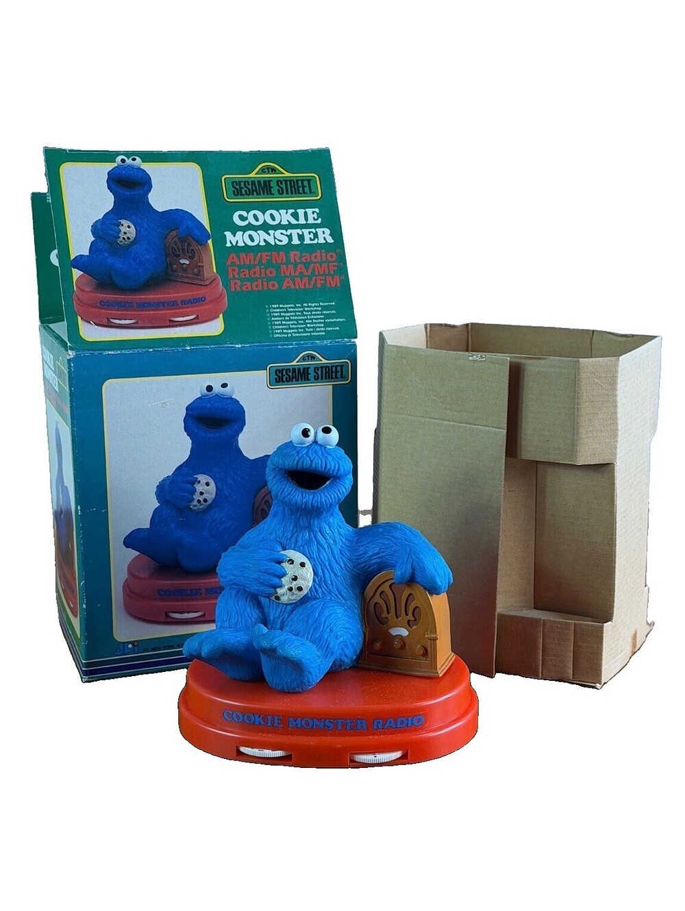 Vintage 1989 Cookie Monster Radio AM/FM Sesame Street Justin Products JPI Boxed